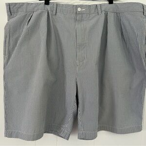 Polo Ralph Laure Blue White Stripe Seersucker Big and Tall Shorts Size 50B
